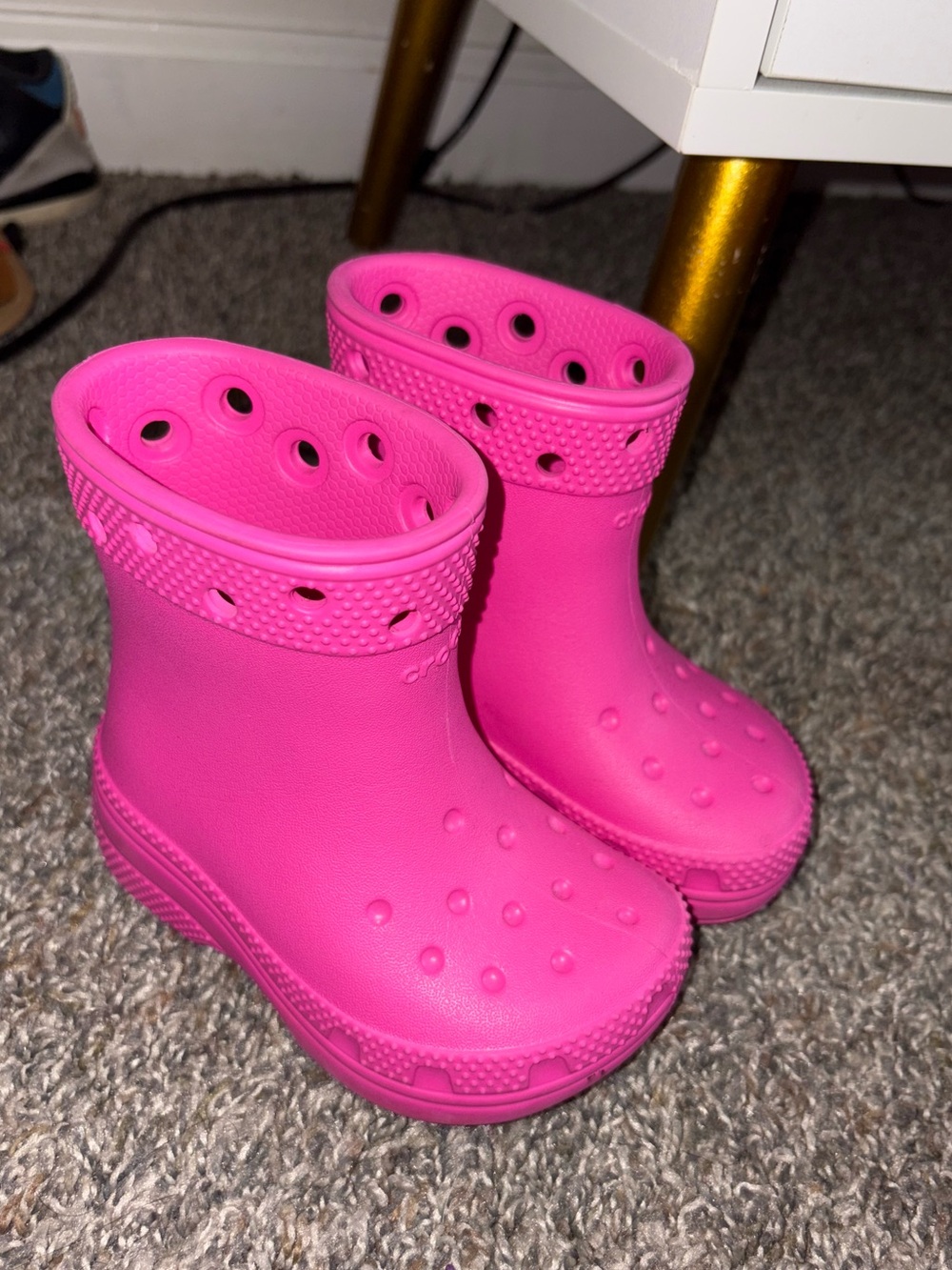 CROCS Kids Hot Pink Waterproof Rain Boots